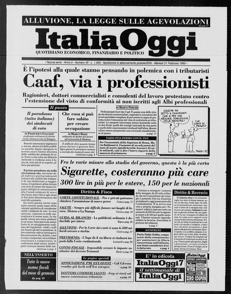 Italia oggi : quotidiano di economia finanza e politica